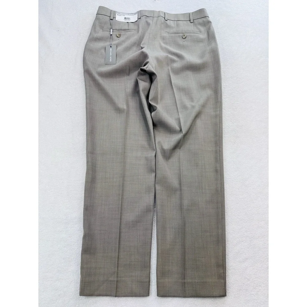 Michael Kors Mens Dress Pants Gray Monroe Slacks Flat Front 36x30 NWT